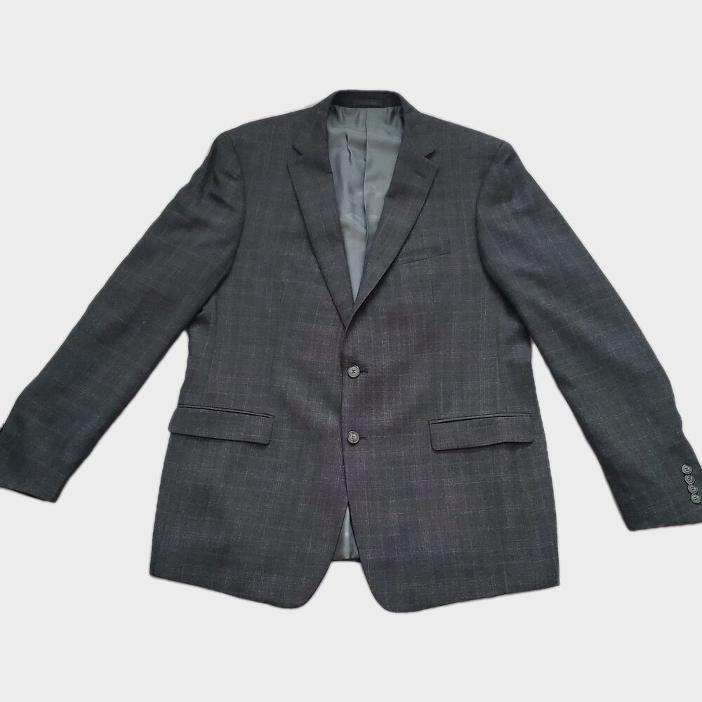 Calvin Klein Wool Blazer Men's 48L Dark Grey Sportcoat Suit Jacket